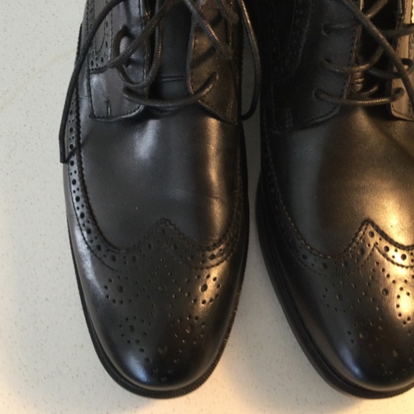 Brand New In Box Gorgeous Rockport Black Mens Wingtips - Picture 7 of 10